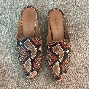 Madewell snake skin mules